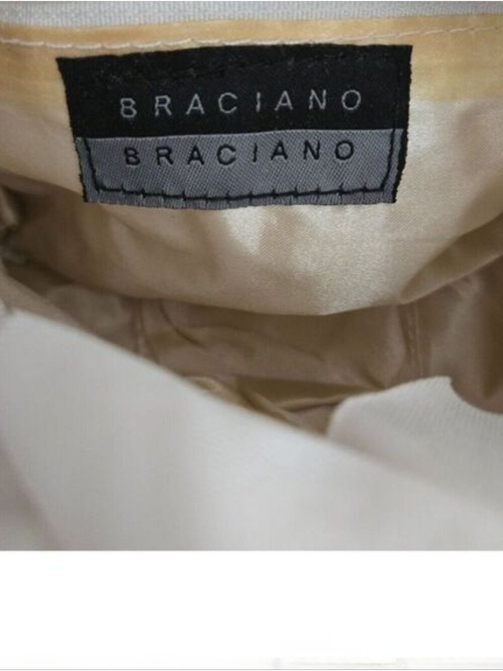 Braciano White Ruffle Bamboo Handle Bag - Picture 5 of 6